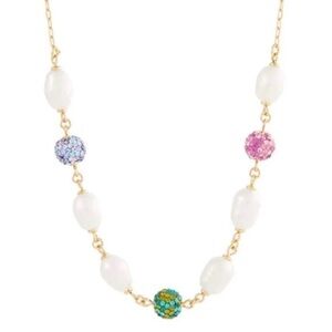 Kate Spade Multicolor Pavé Fireball & Imitation/Freshwater Pearl Collar necklace
